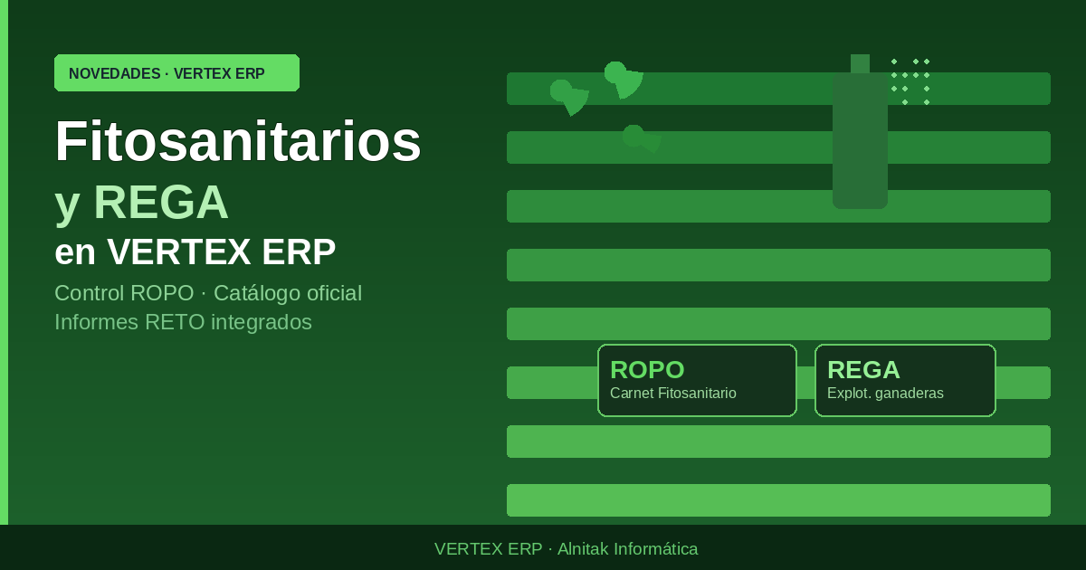 Fitosanitarios y REGA en VERTEX ERP